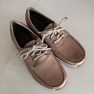 Clarks Leather Boat Shoes Loafers Men's 7.5 Tan‎ Comfort Top Siders